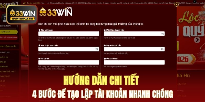 Hướng dẫn chi tiết 4 bước để tạo lập tài khoản nhanh chóng